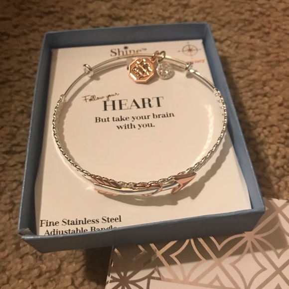 Shine Jewelry - NWT Follow Your Heart Stainless Bangle Bracelet